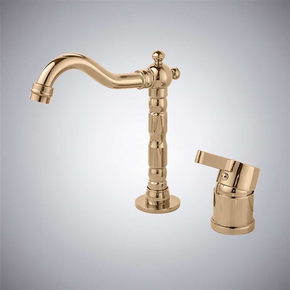 Fontana Orio Champagne Modern Thermostatic Bathroom Sink Faucet