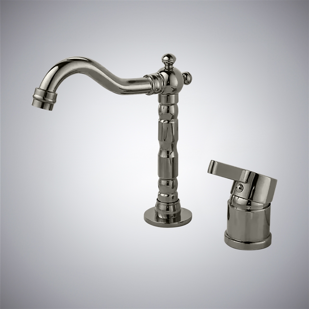 Fontana Orio Gun Metal Gray Hot and Cold Bathroom Sink Faucet