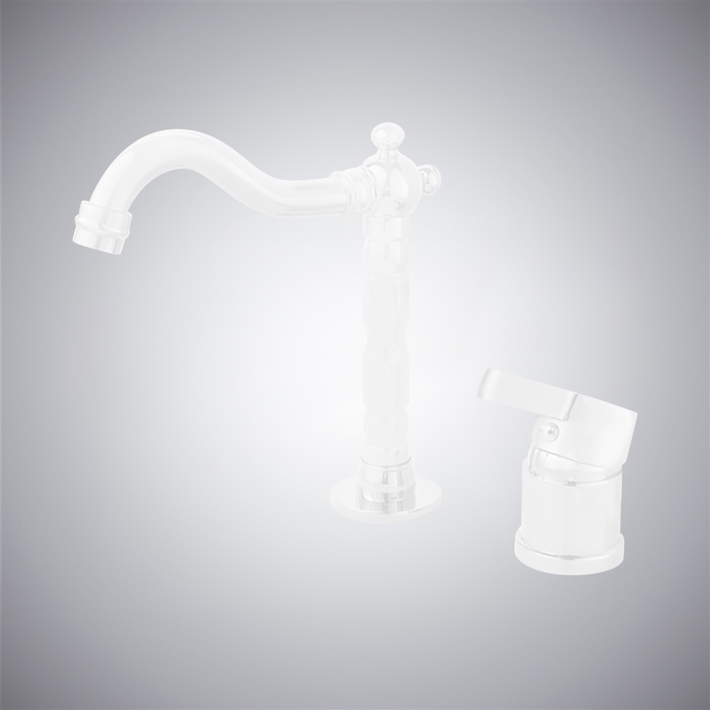 Fontana Orio Matte White Modern Sensor Bathroom Sink Faucet