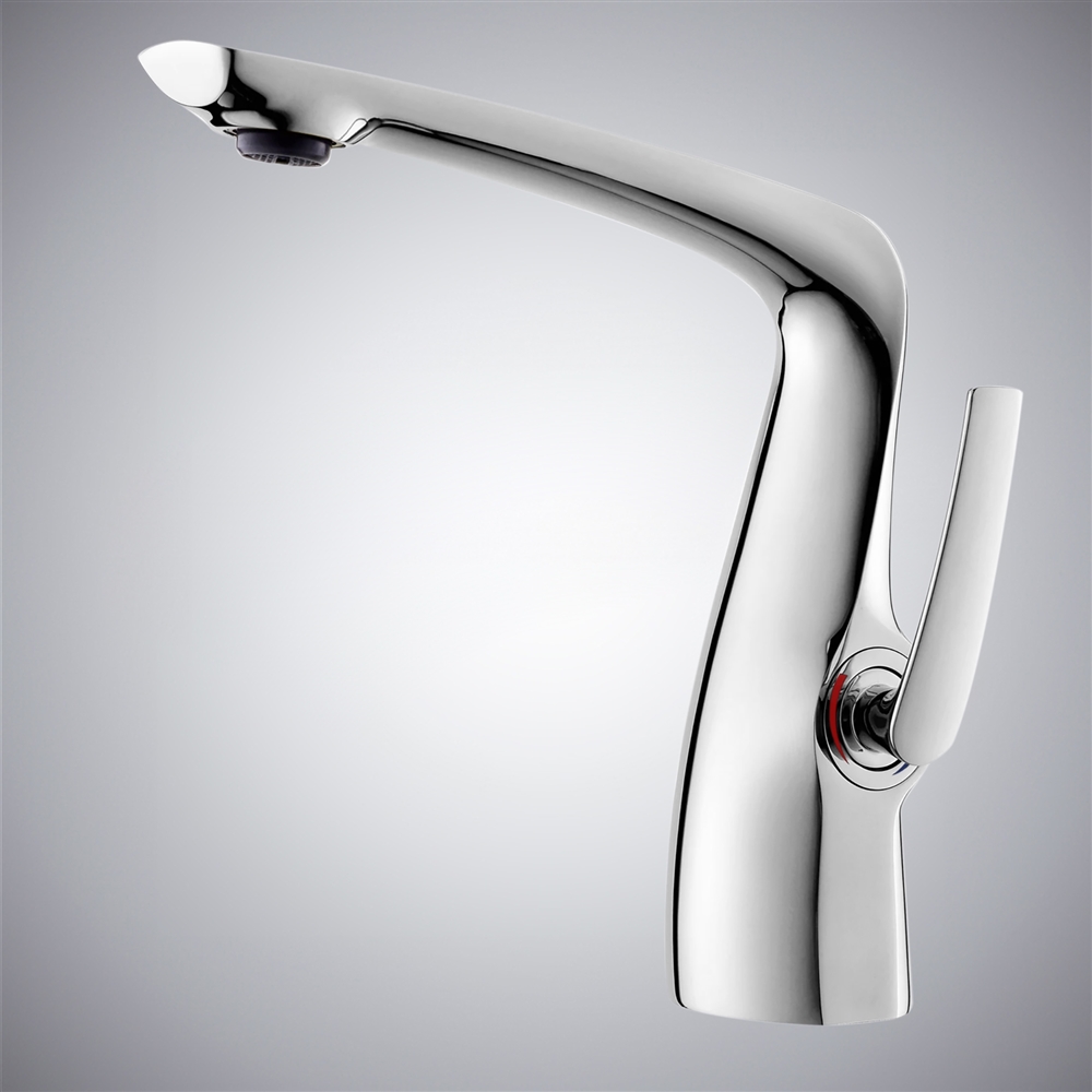 Fontana Mirano Chrome Modern Single Handle Bathroom Sink Faucet