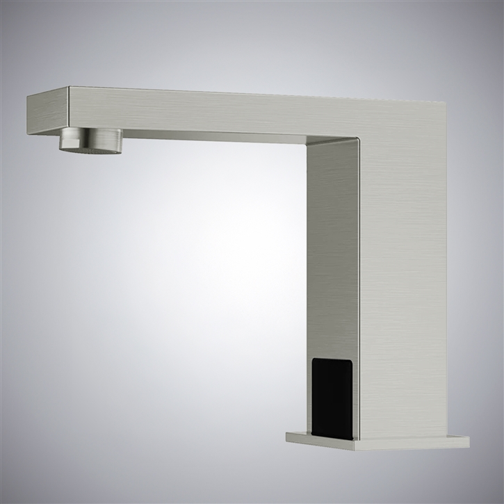 Fontana Binefar Brushed Nickel Deck Mounted Square Sensor Crane Faucet