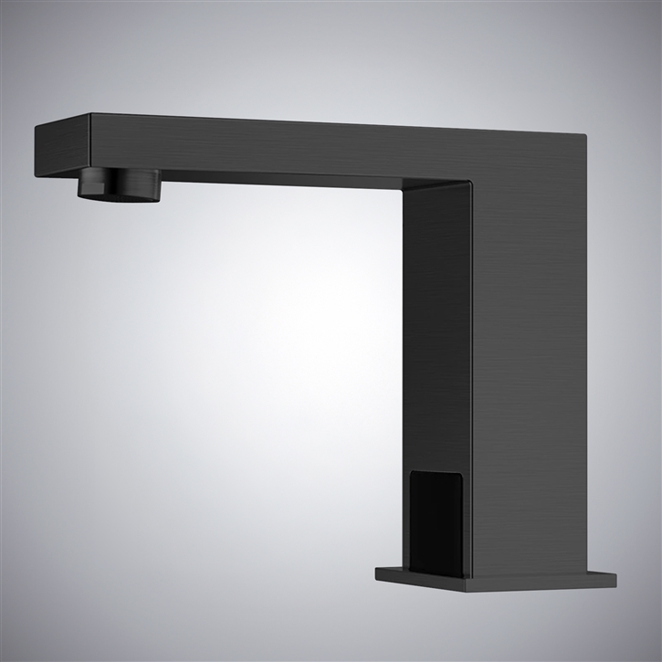 Fontana Binefar Gun Metal Gray Deck Mounted Bathroom Sensor Faucet