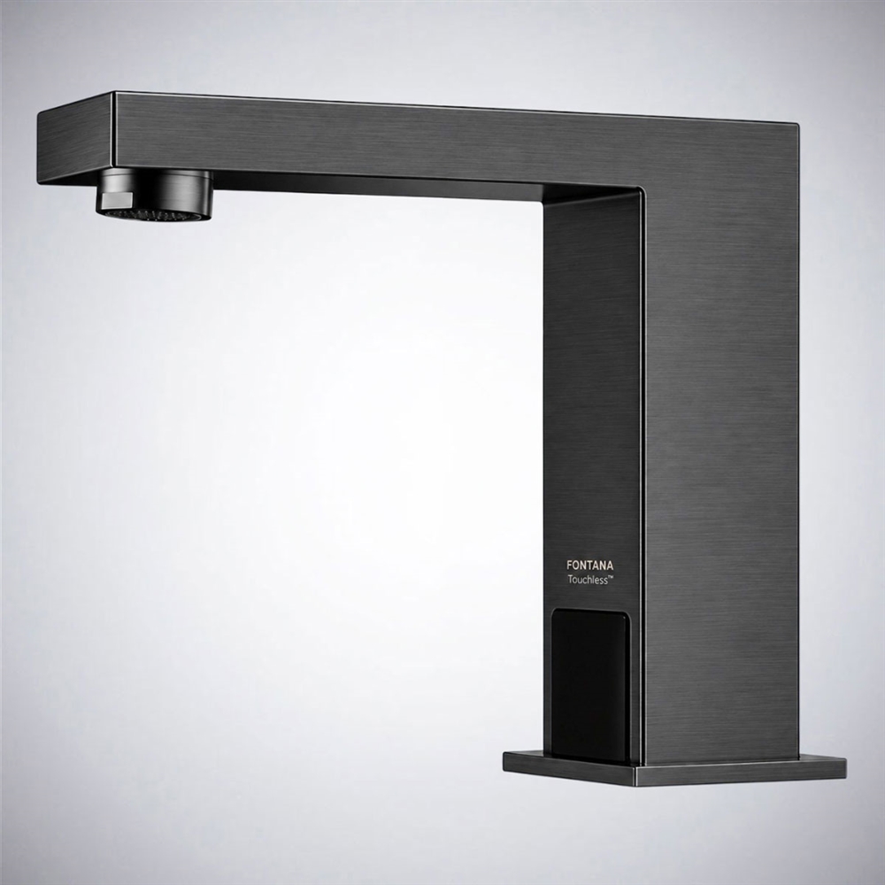 Fontana Binefar Gun Metal Gray Deck Mounted Bathroom Sensor Faucet