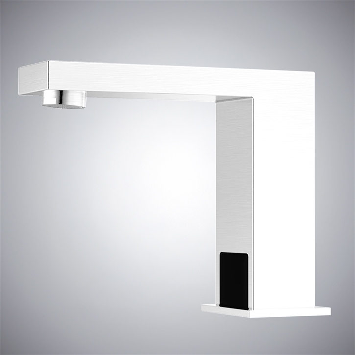 Fontana Binefar Matte White Stainless Steel Bathroom Sensor Faucet