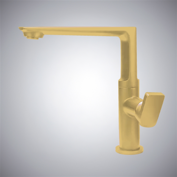 Fontana Leno Brushed Gold Single Handle Hot & Cold Lavatory Faucet