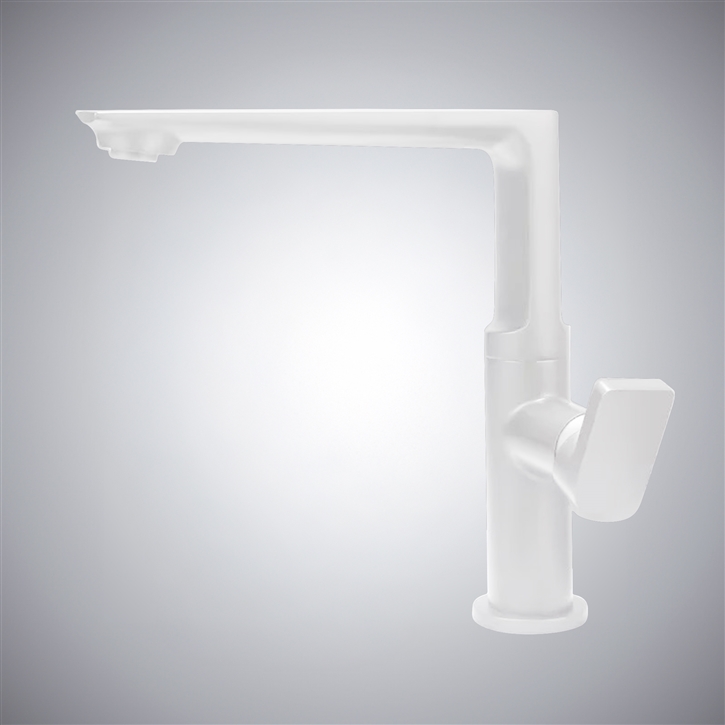 Fontana Leno Matte White Single Handle Hot & Cold Lavatory Faucet