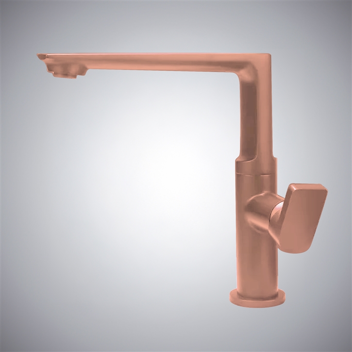 Fontana Leno Rose Gold Single Handle Hot & Cold Lavatory Bathroom Faucet