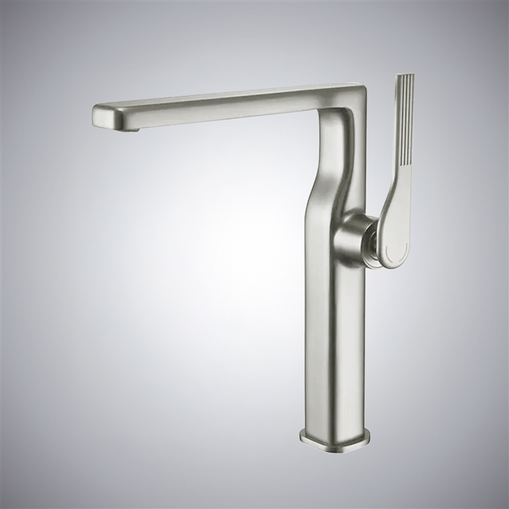 Fontana Lavena Brushed Nickel Modern Waterfall Bathroom Sink Faucet