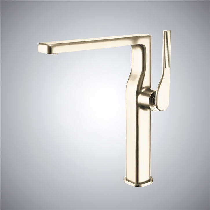 Fontana Lavena Champagne Contemporary Waterfall Bathroom Sink Faucet