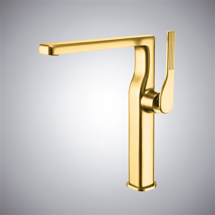 Fontana Lavena Gold Deck Mounted Thermostatic Bathroom Sink Faucet