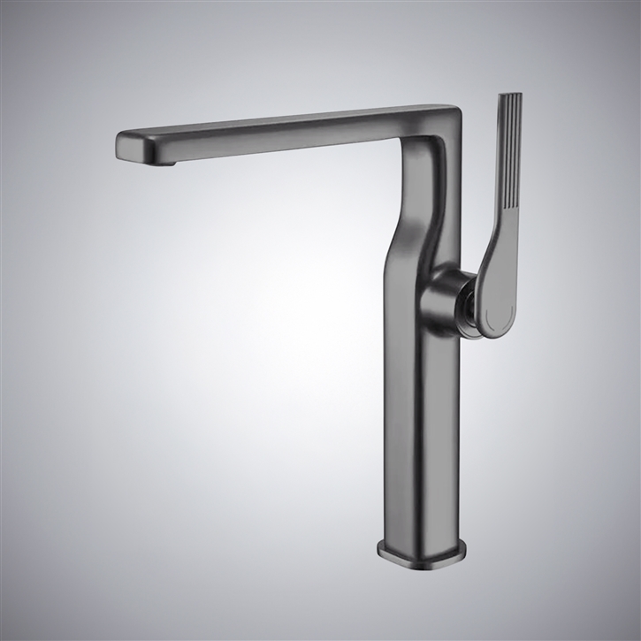 Fontana Lavena Gun Metal Gray Modern Contemporary Bathroom Sink Faucet