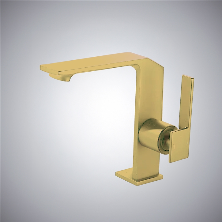 Fontana Mesero Brushed Gold Luxury Thermostatic Bathroom Sink Faucet