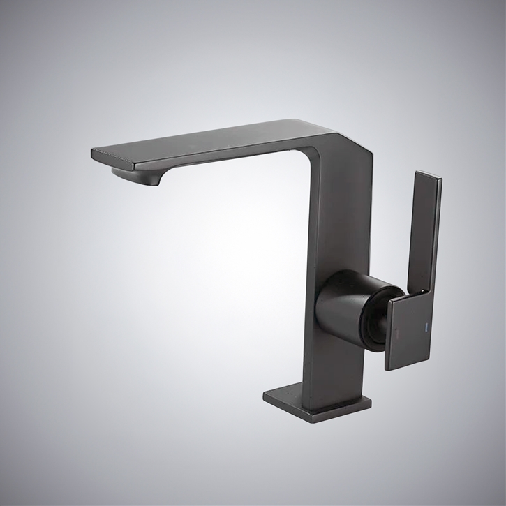 Fontana Mesero Gun Metal Gray Modern Thermostatic Bathroom Sink Faucet