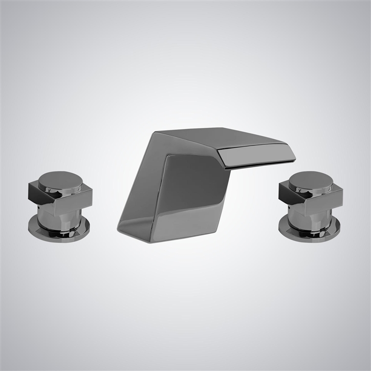 Fontana Tudela Gun Metal Gray Modern Thermostatic Bathroom Sink Faucet