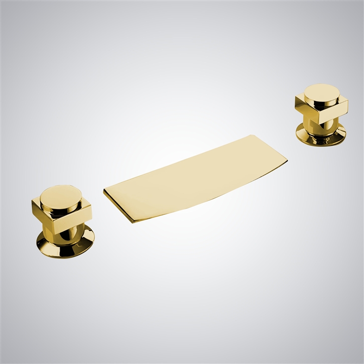 Fontana Amurrio Brushed Gold Premium Deck Mounted Bathroom Sink Faucet