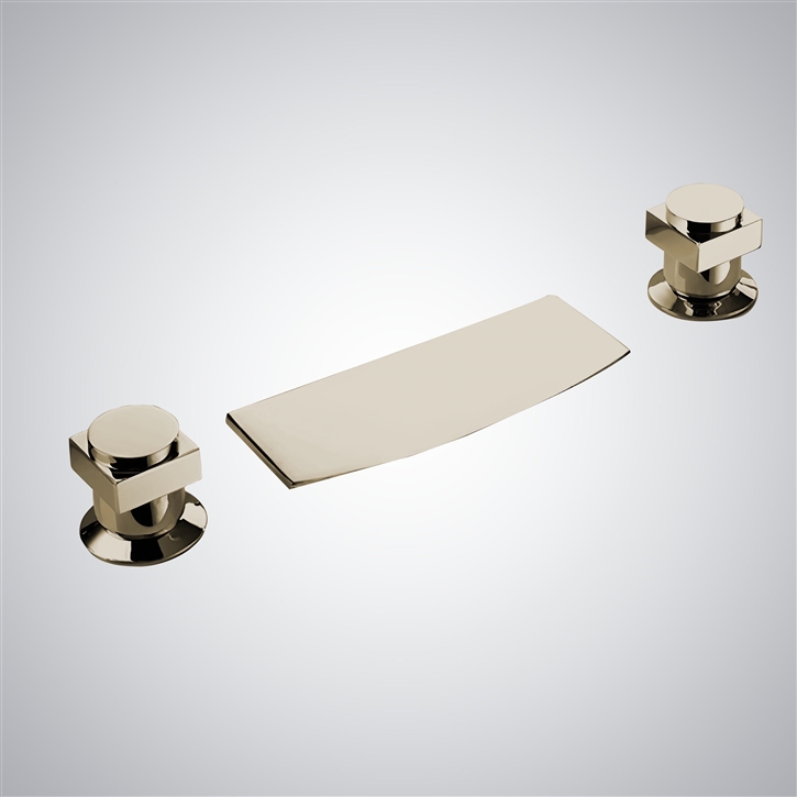 Fontana Amurrio Champagne Thermostatic Waterfall Bathroom Sink Faucet