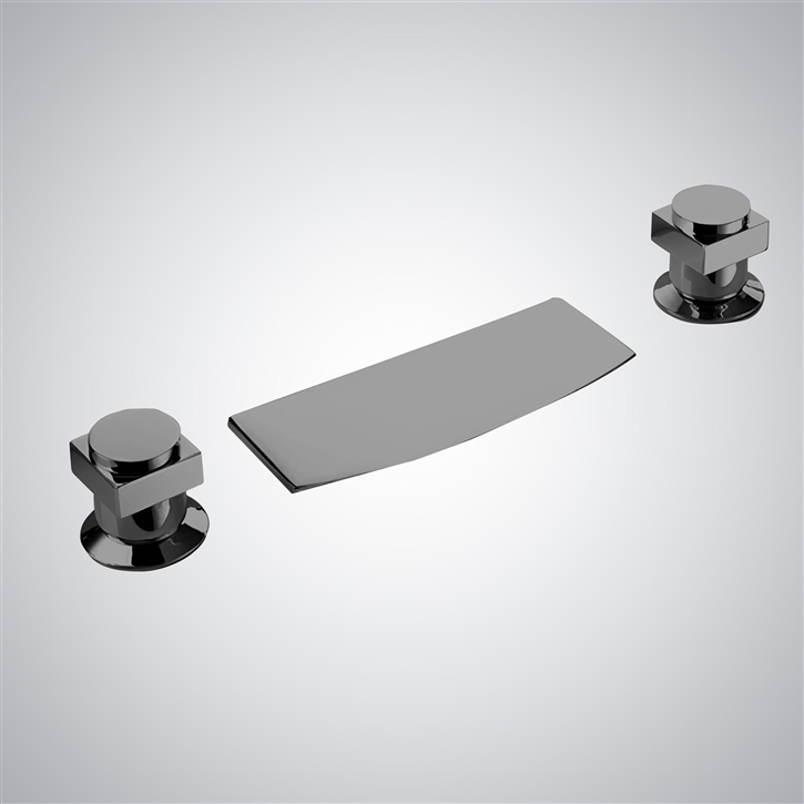 Fontana Amurrio Gun Metal Gray Modern Thermostatic Bathroom Sink Faucet