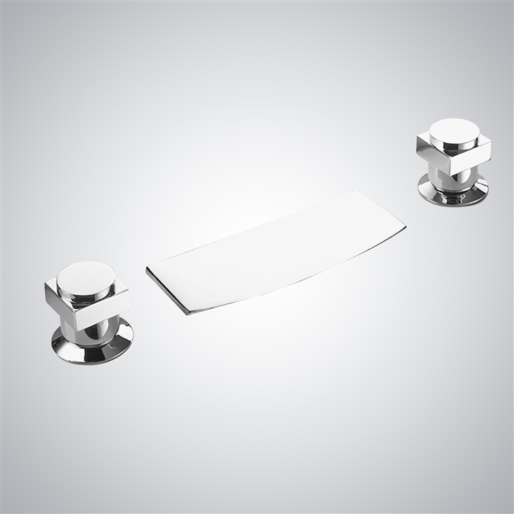 Fontana Amurrio Matte White Contemporary Waterfall Bathroom Sink Faucet