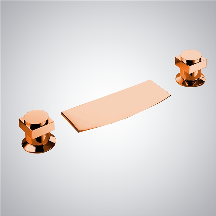 Fontana Amurrio Rose Gold Luxury Thermostatic Bathroom Sink Faucet