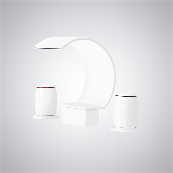 Fontana Espejo Matte White Contemporary Waterfall Bathroom Sink Faucet