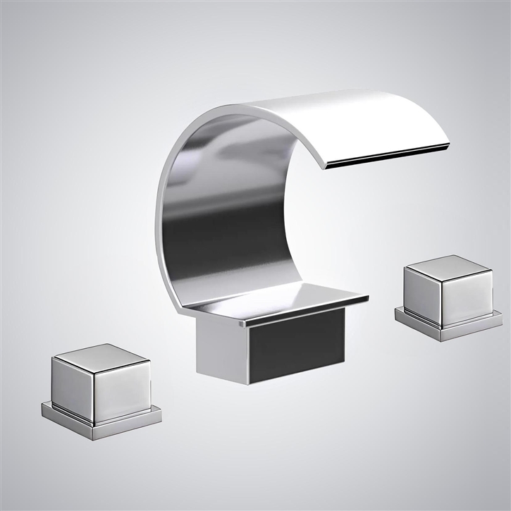 Fontana Veruno Chrome Contemporary Premium Thermostatic Bathroom Sink Faucet