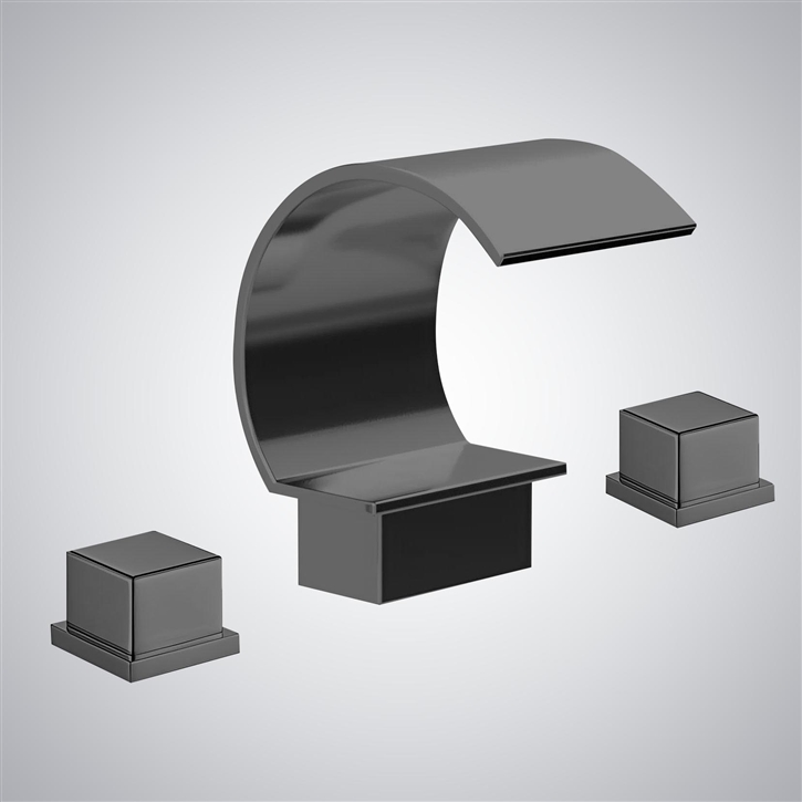 Fontana Veruno Gun Metal Gray Thermostatic Modern Bathroom Sink Faucet