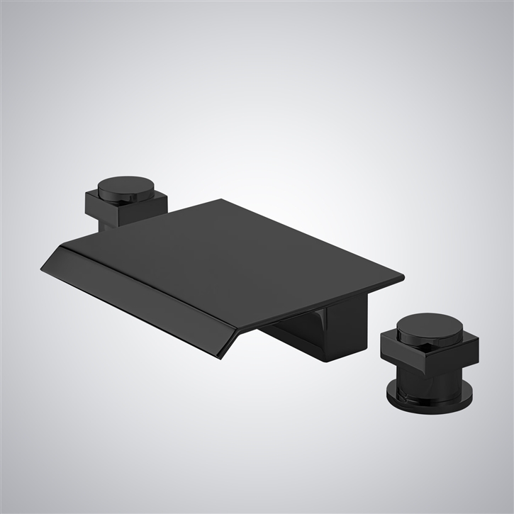 Fontana Terzo Matte Black Thermostatic Luxury Bathroom Sink Faucet