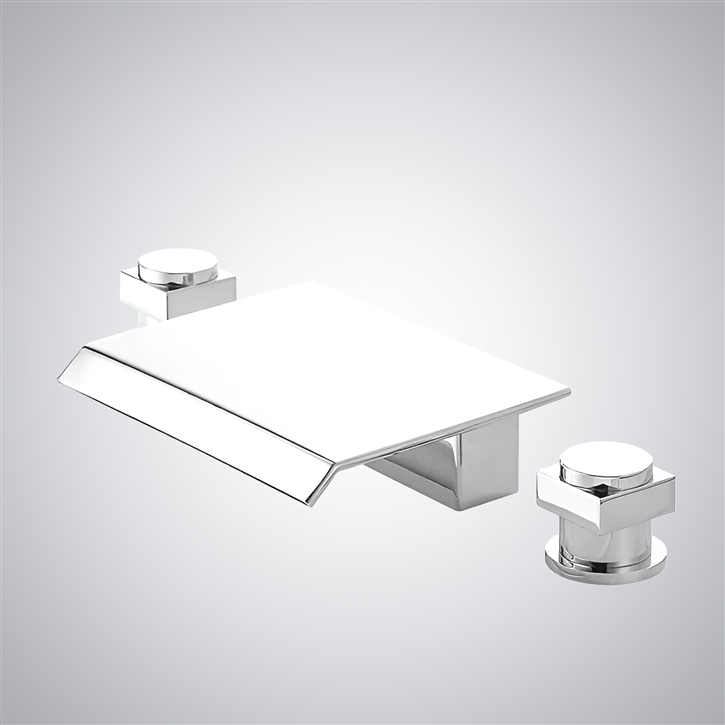 Fontana Terzo Matte White Modern Waterfall Bathroom Sink Faucet