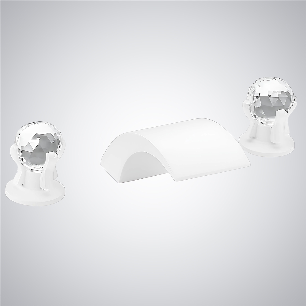 Fontana Matte White Hot and Cold Basin Faucet