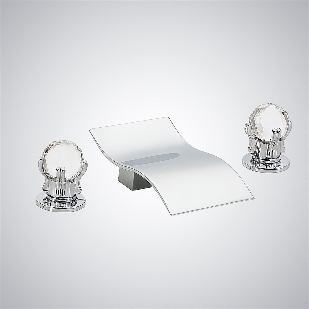Fontana  Chrome Thermostatic Waterfall Hot and Cold Basin Faucet