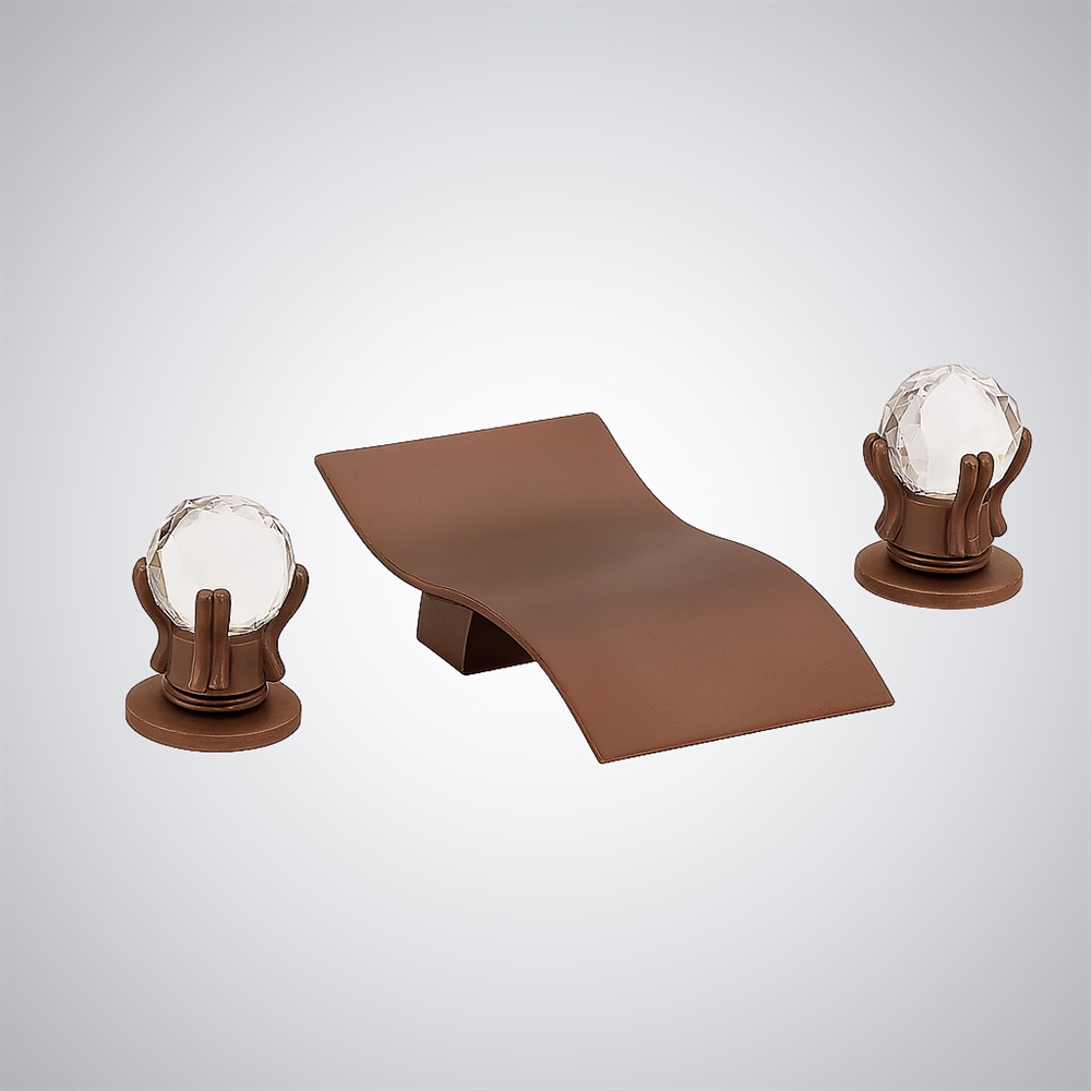 Fontana Oil Rubbed Bronze Thermostatic Waterfall Hot and Cold Basin Faucet