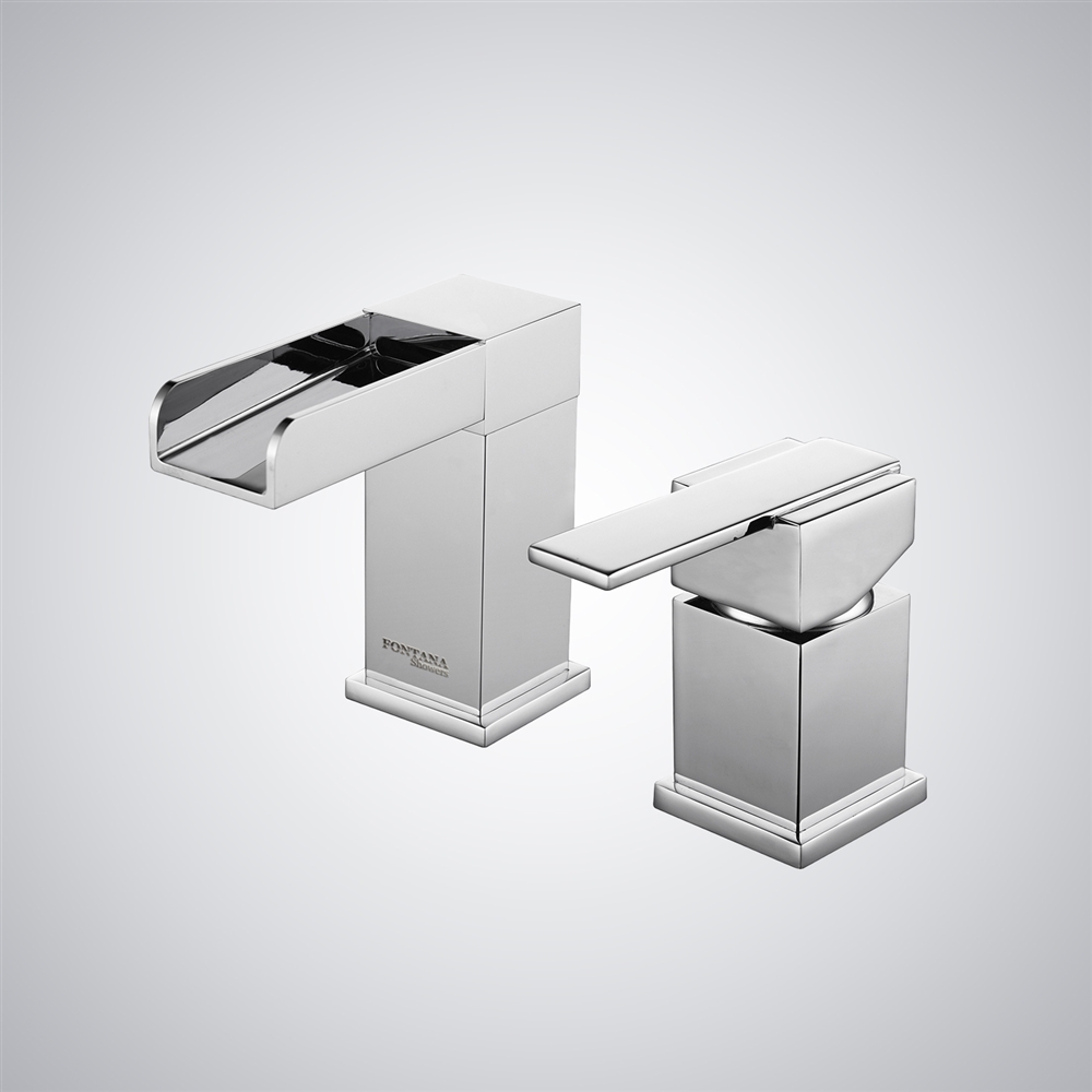 Fontana Chrome Thermostatic Dual-Handle Waterfall Basin Faucet