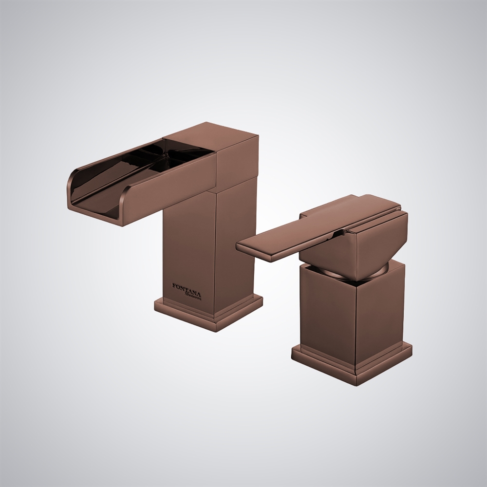 Fontana Oil Rubbed Bronze Thermostatic Dual-Handle Waterfall Basin Faucet