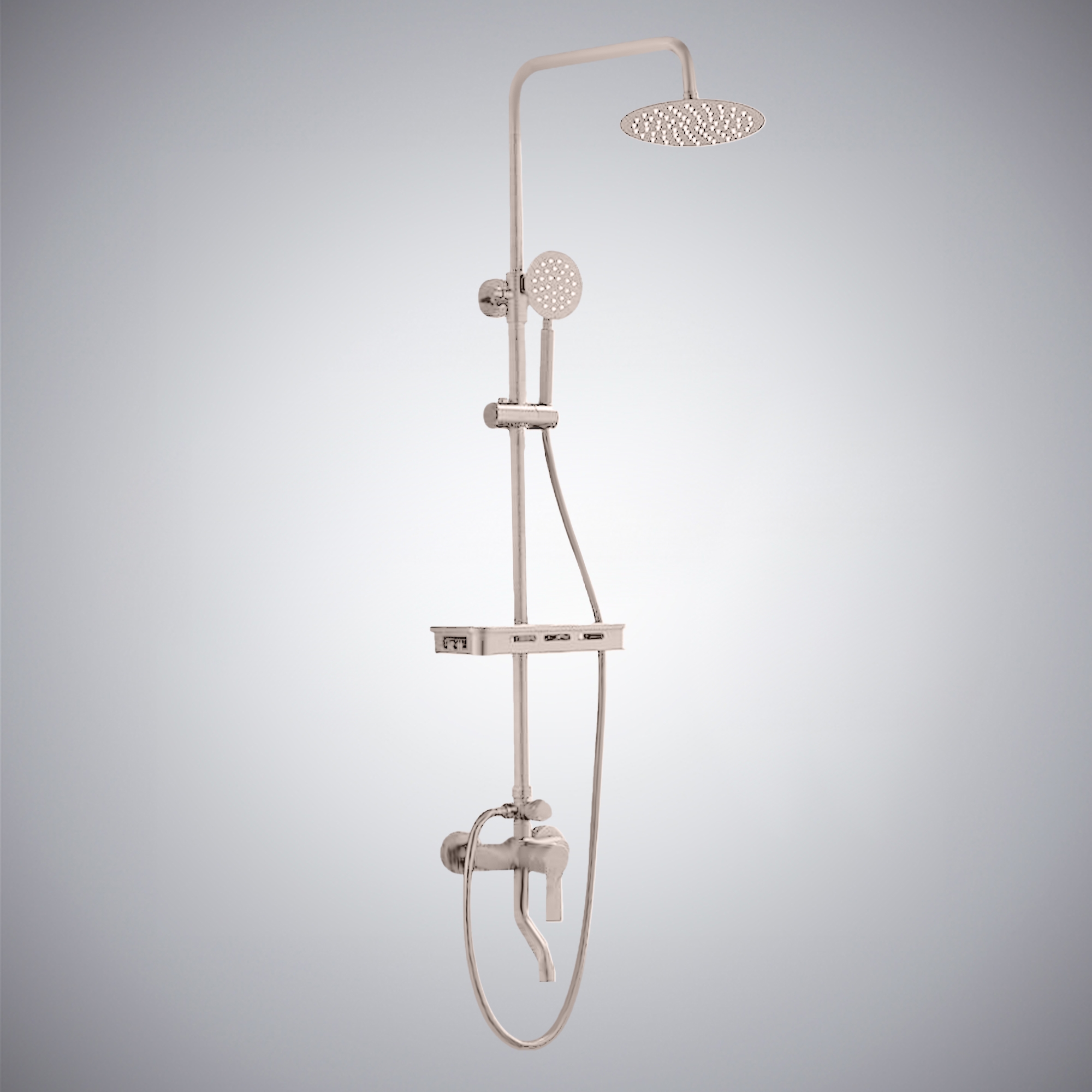 Fontana Milan Brushed Nickel Thermostatic Shower Faucet With Sprayer
