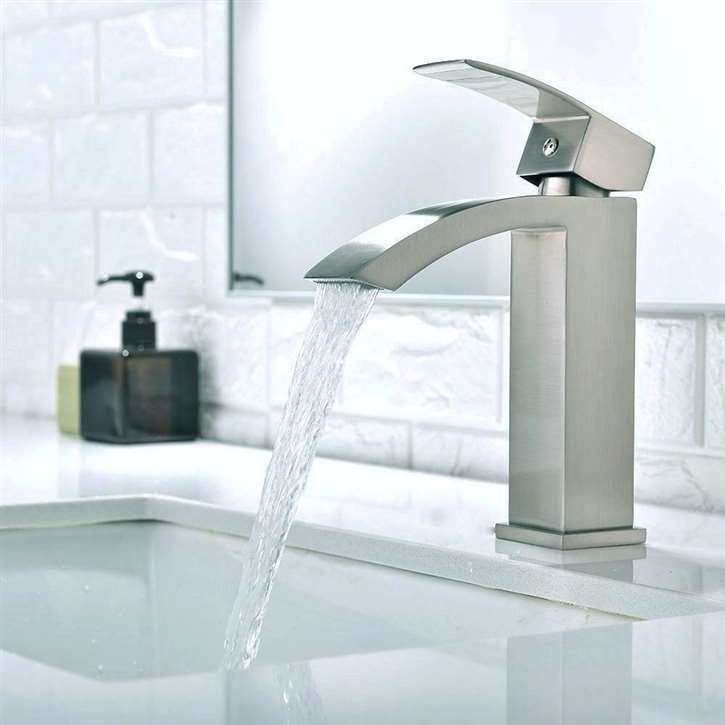 Martina brushed nickel bathroom sink faucet by FontanaShowers