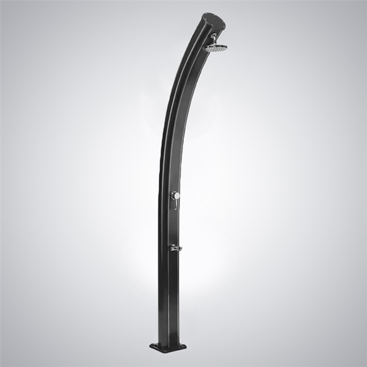 Fontana Dole Aluminum Outdoor Black 35L Solar Shower