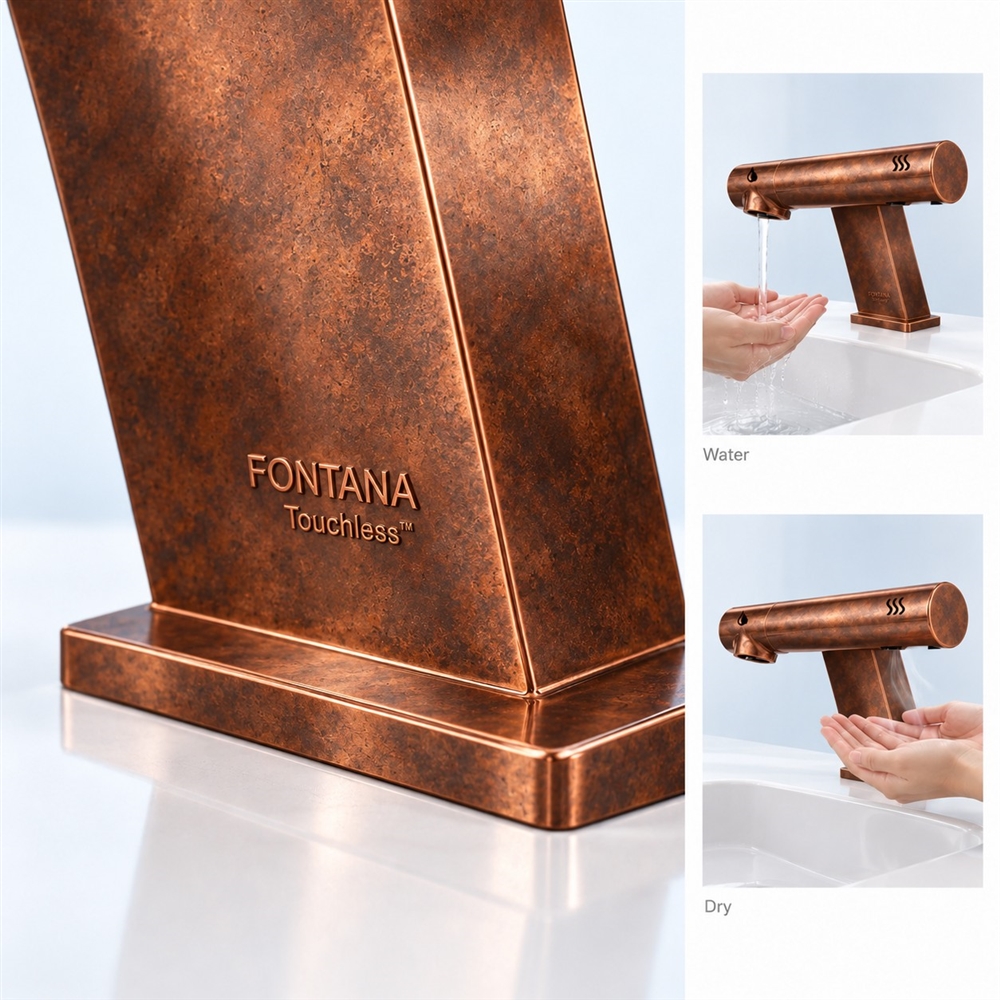 Oil rubbed bronze touchless faucet with hand dryer