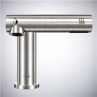 Fontana Riom Brushed Nickel 2-in-1 Touchless Faucet With Hand Dryer