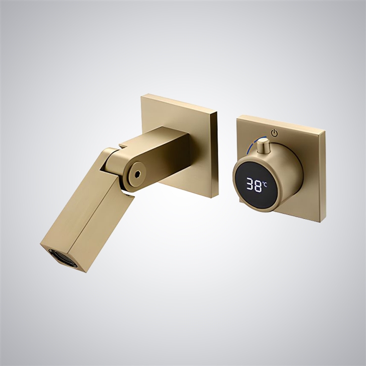 Fontana Rocroi Brushed Gold Luxury Digital Display Bathroom Basin Faucet