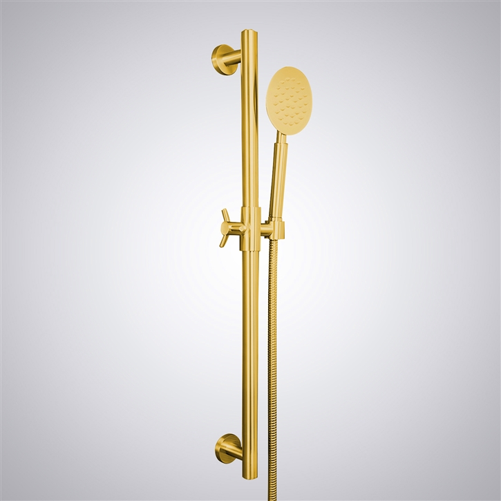 Fontana Polished Gold Hand Shower Sliding Bar with Adjustment Holder