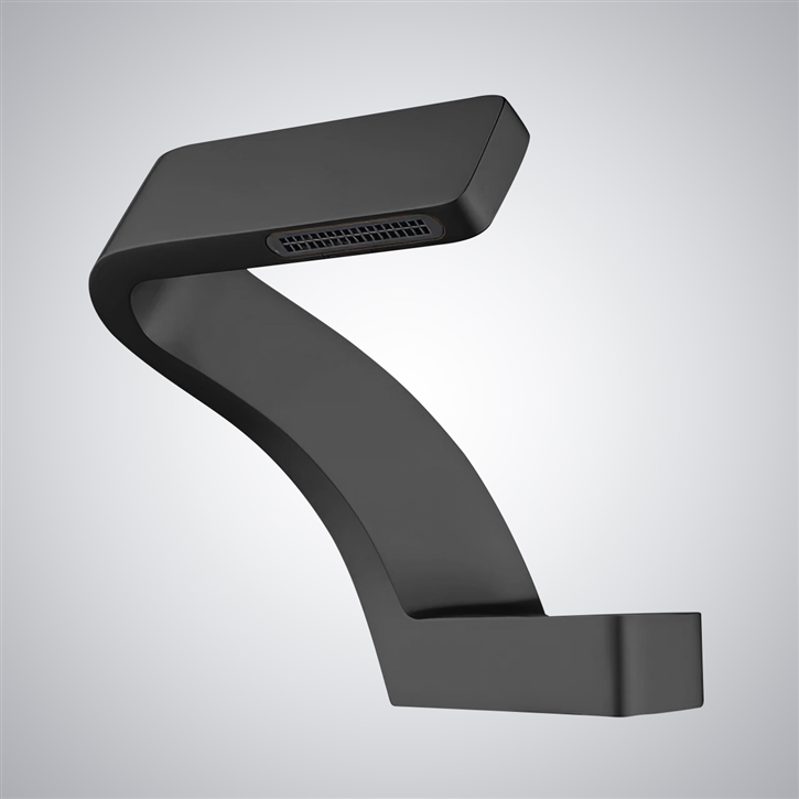 Fontana Epernay Black Unique Waterfall Single Hole Touchless Faucet