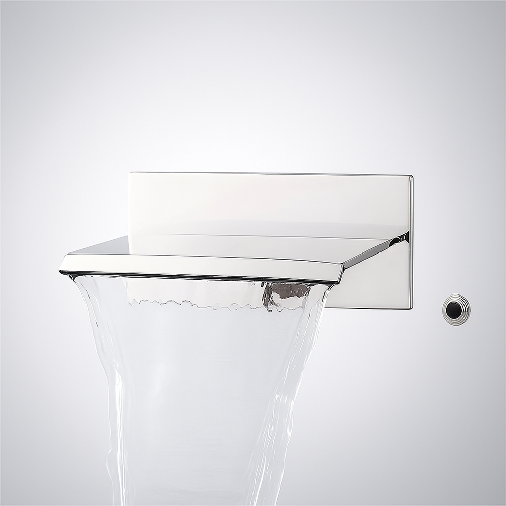 Fontana Avranches Polished Nickel Wall Mounted Waterfall Touchless Tub Faucet