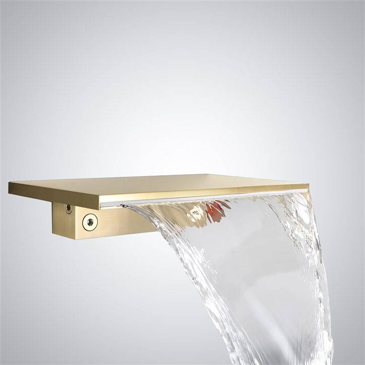 Fontana Loches Brushed Gold Waterfall Sensor Touchless Sink Faucet