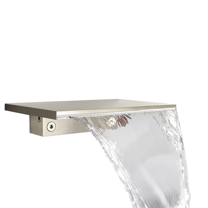 Fontana Loches Brushed Nickel Waterfall Sensor Touchless Sink Faucet