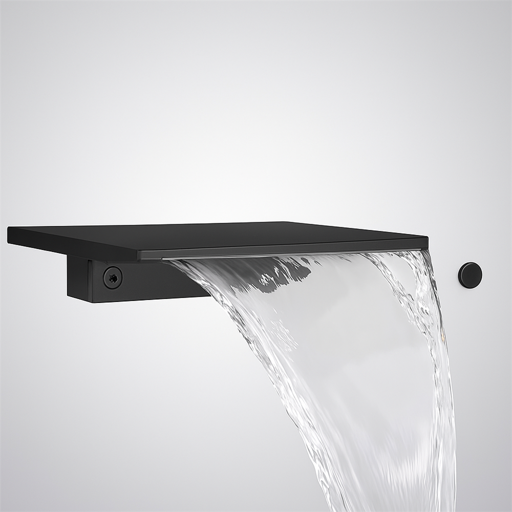 Fontana Loches Black Waterfall Touchless Sink Faucet
