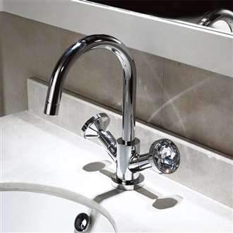 Bravat Deck Mount Dual Handle Bathroom Commercial Sink Faucet 