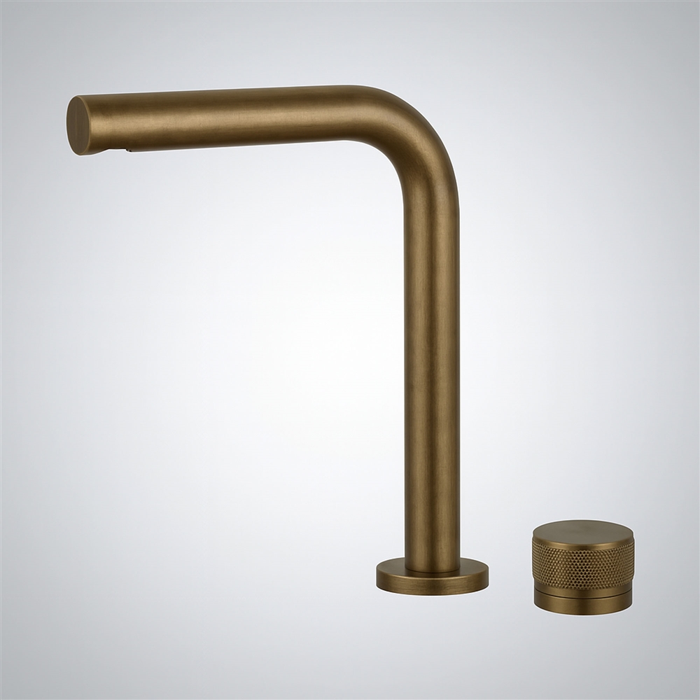 Fontana Vezelay Antique Brass Separate Rotary Controlled Basin Faucet