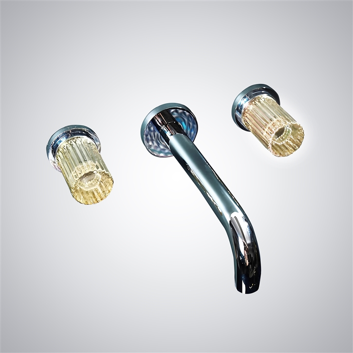 FontanaShower Alsace Chrome Crystal Double Handle Basin Faucet ...