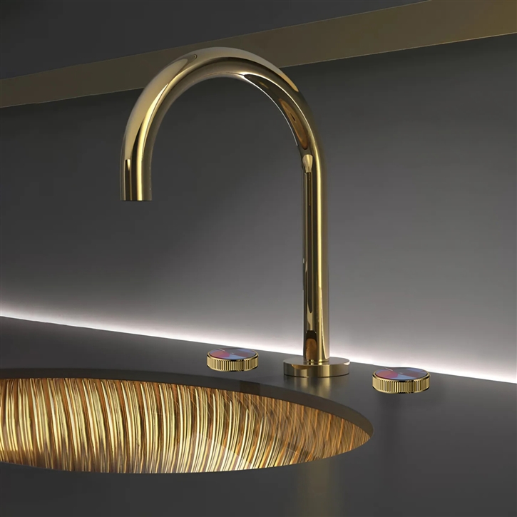 Fontana Gold Double Handle Basin Faucet