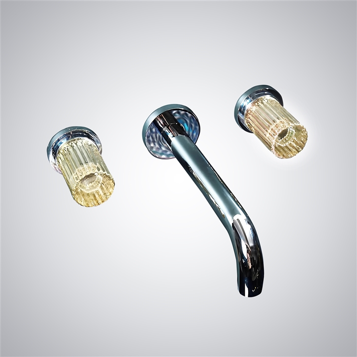 Fontana Aquitaine Chrome Crystal Double Handle Basin Faucet